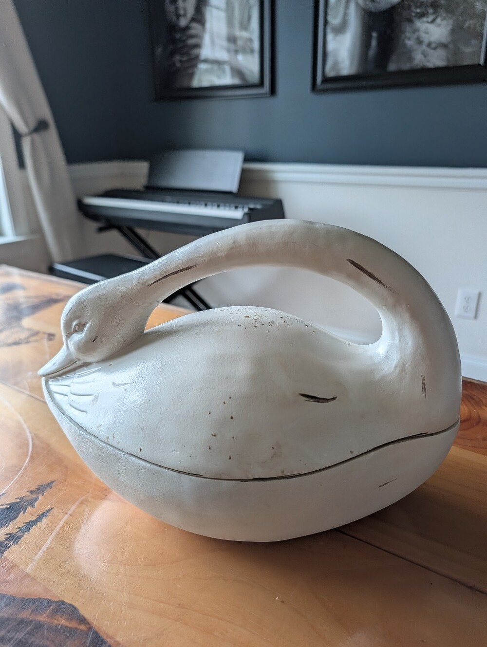 Cozy Cottage by Liz Marie Resin Swan Container with Lid